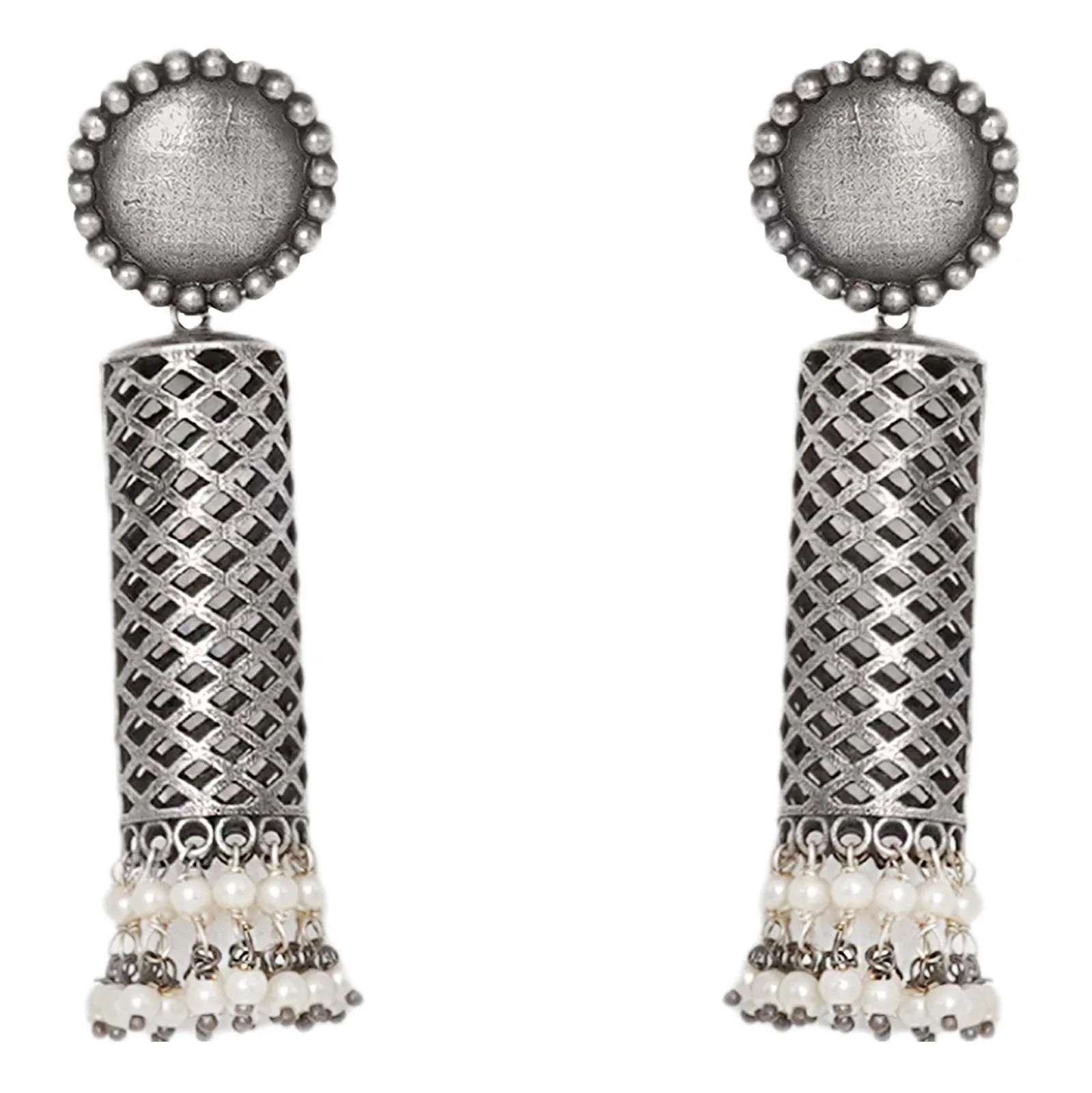 Teejh Qushi Silver Oxidised Earrings