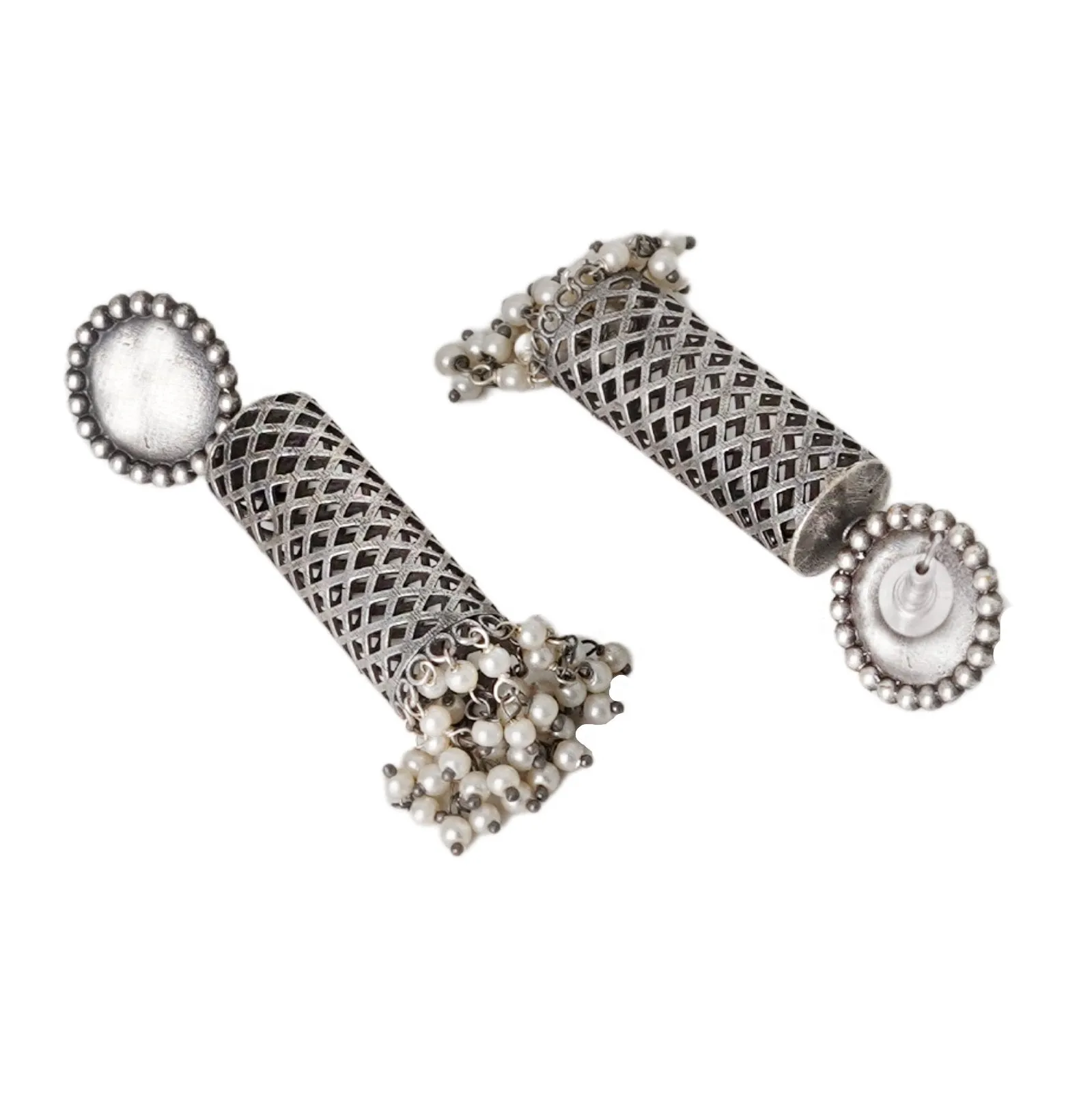 Teejh Qushi Silver Oxidised Earrings