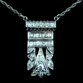 The Derry - Vintage Old European Cut Diamonds 14k White Gold Necklace