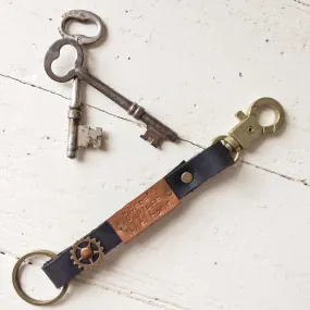 there's no place like home // leather and mixed metal key ring / key fob