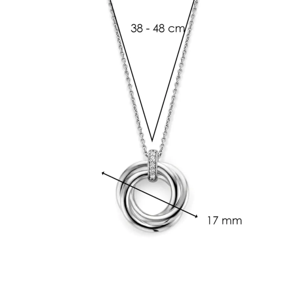 Ti Sento Twist Circle Pendant Necklace