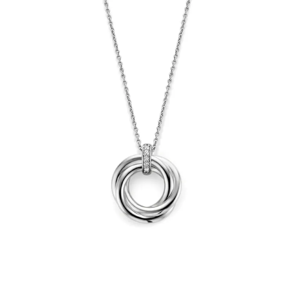 Ti Sento Twist Circle Pendant Necklace