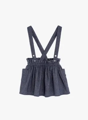 Tocoto Vintage Girls Suspender Skirt in Navy