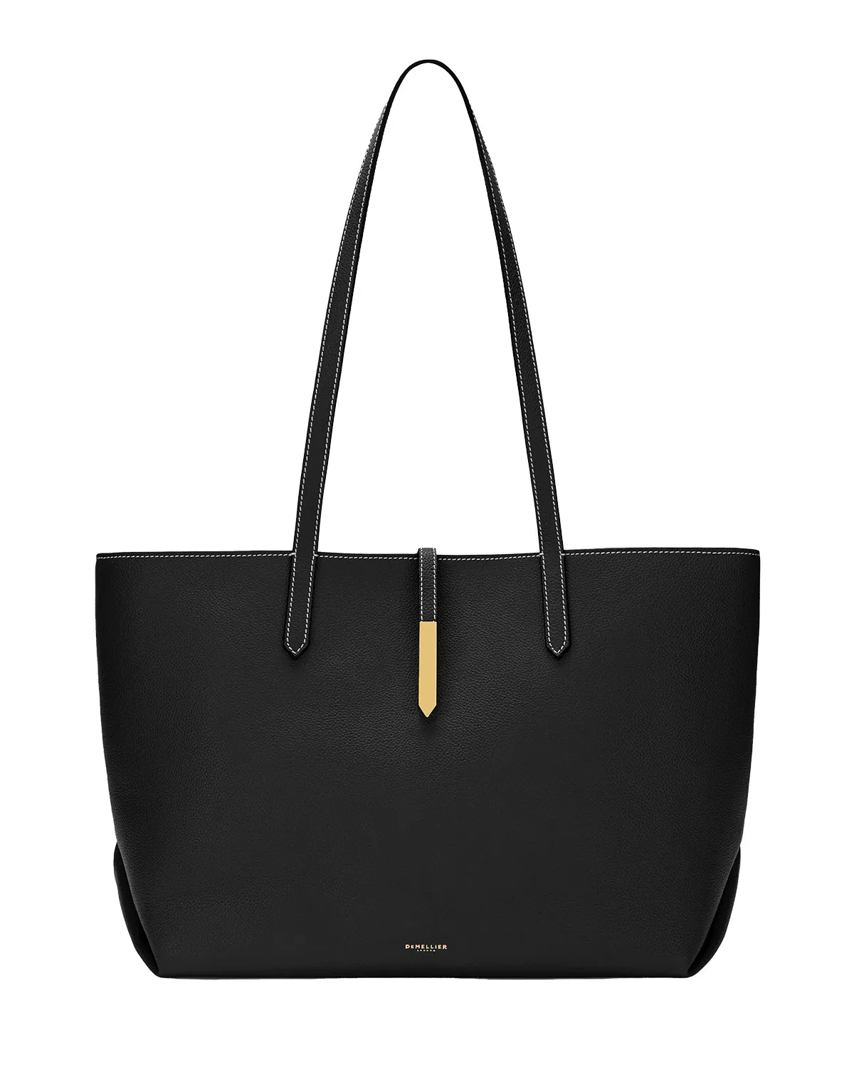 Tokyo Tote (Black Small Grain with Stitching)