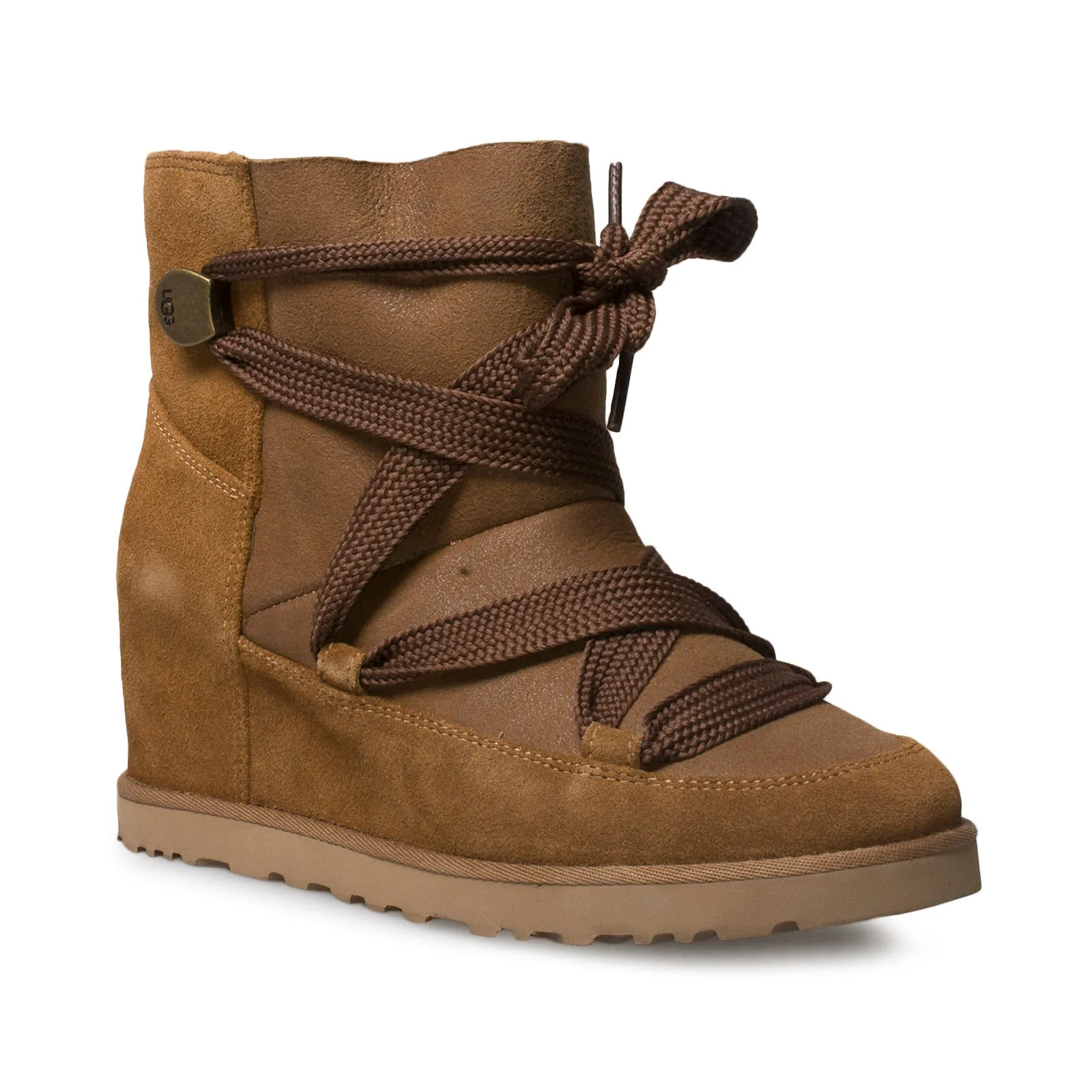 UGG Classic Femme Lace Up Chestnut Boots - Women's