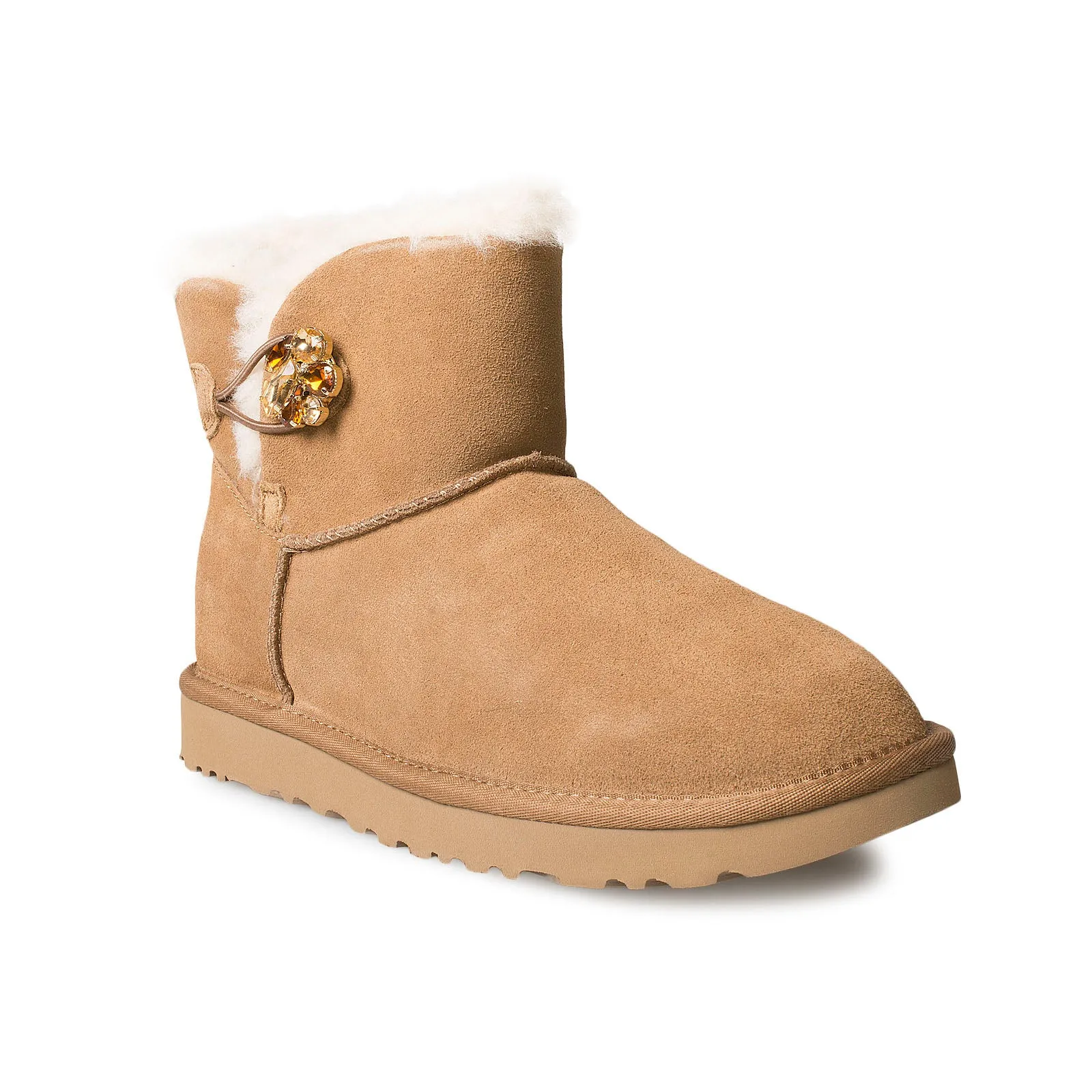 UGG Mini Bailey Button Gem Chestnut Boots - Women's