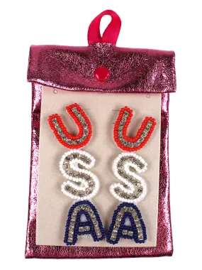 USA Pride Statement Earrings - Express Patriotism with Bold Style