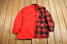 Vintage 1960s 100% Wool Reversible Buffalo Plaid Jacket / Wool Jacket  / Vintage Jacket / Outdoorsman / Hunting Jacket / True Vintage