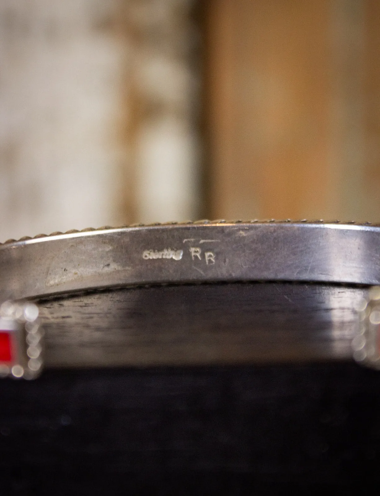 Vintage Spiny Oyster Sterling Silver Cuff