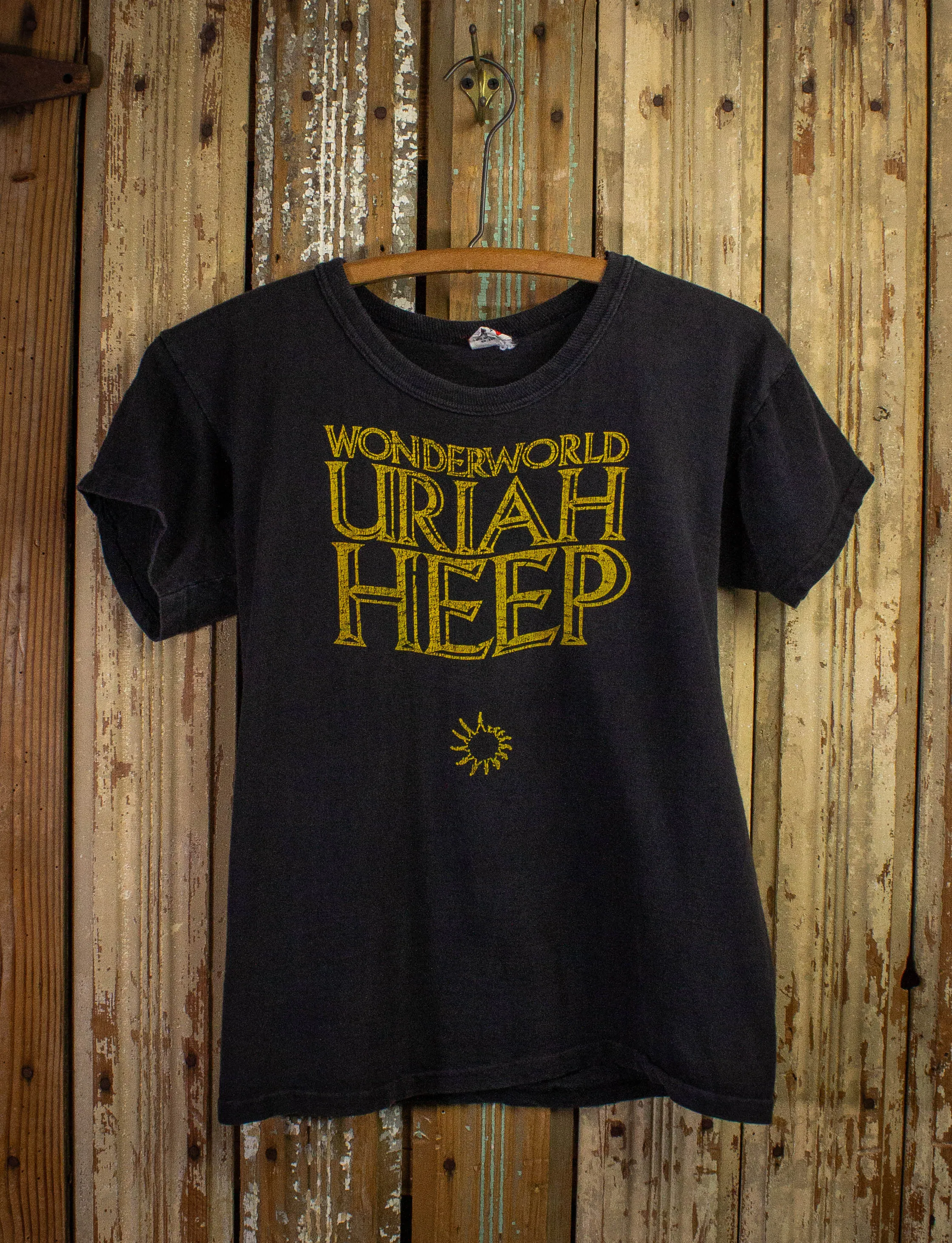 Vintage Uriah Heep Wonderworld Concert T Shirt 1974 Black Small