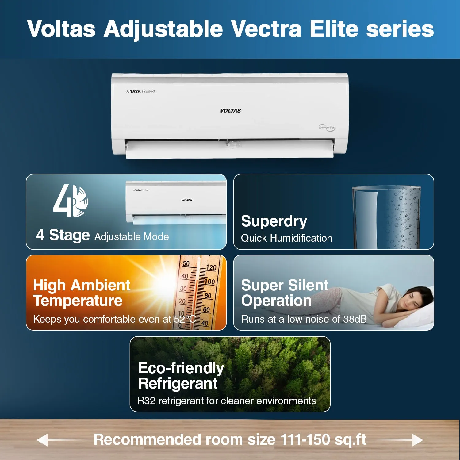 Voltas Adjustable Inverter Split AC, 1.5 Ton, 5 star - 185V Vectra Elite