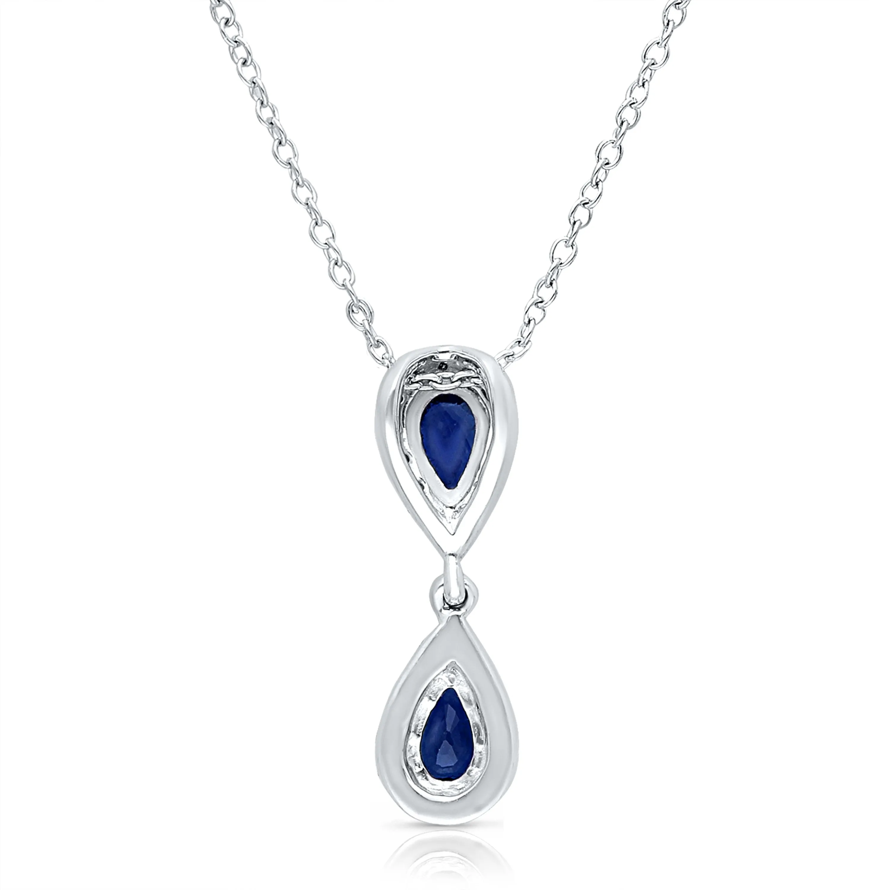 White Gold Sapphire & Diamond Heirloom Pendant