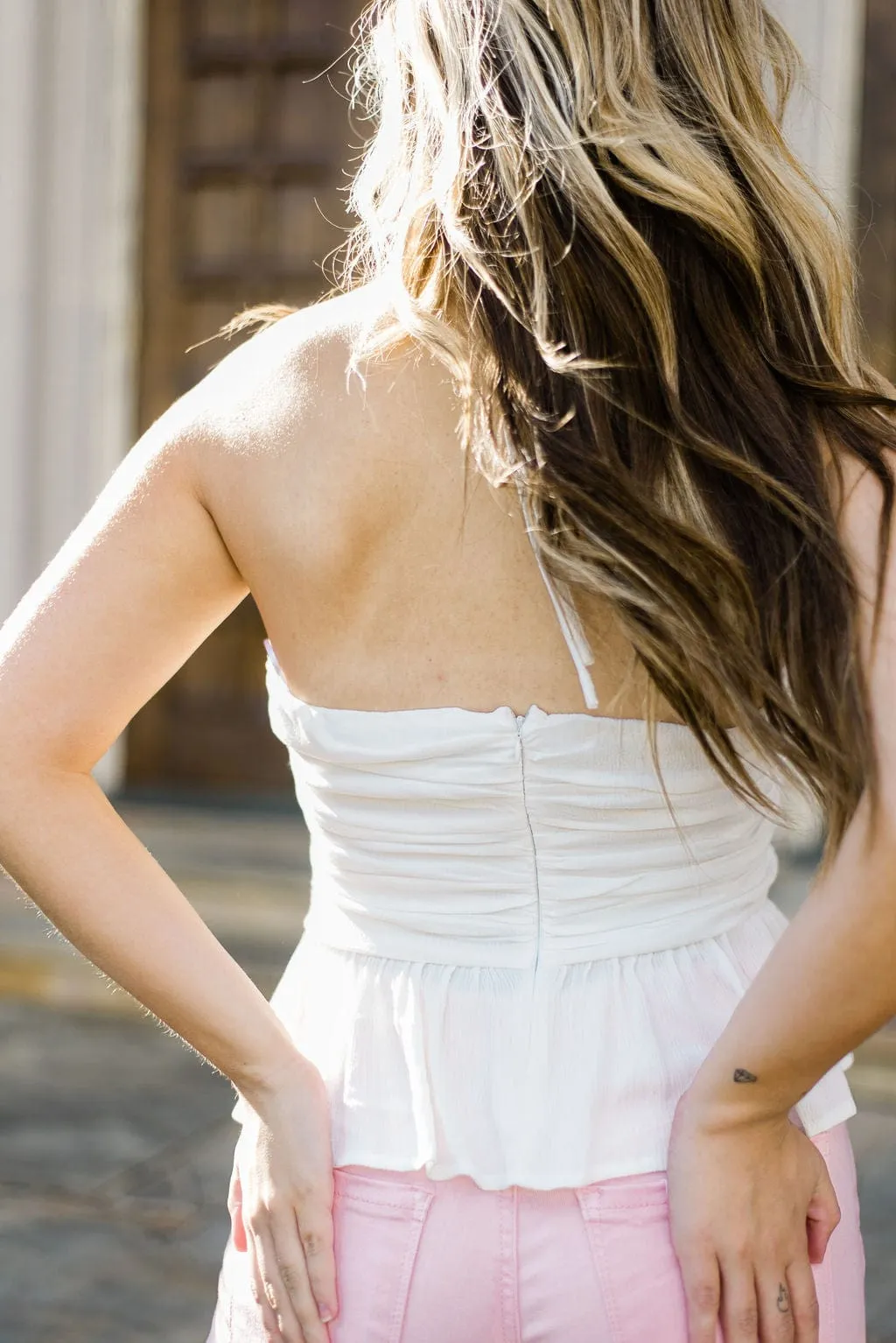 White Strappy Sleeveless Top