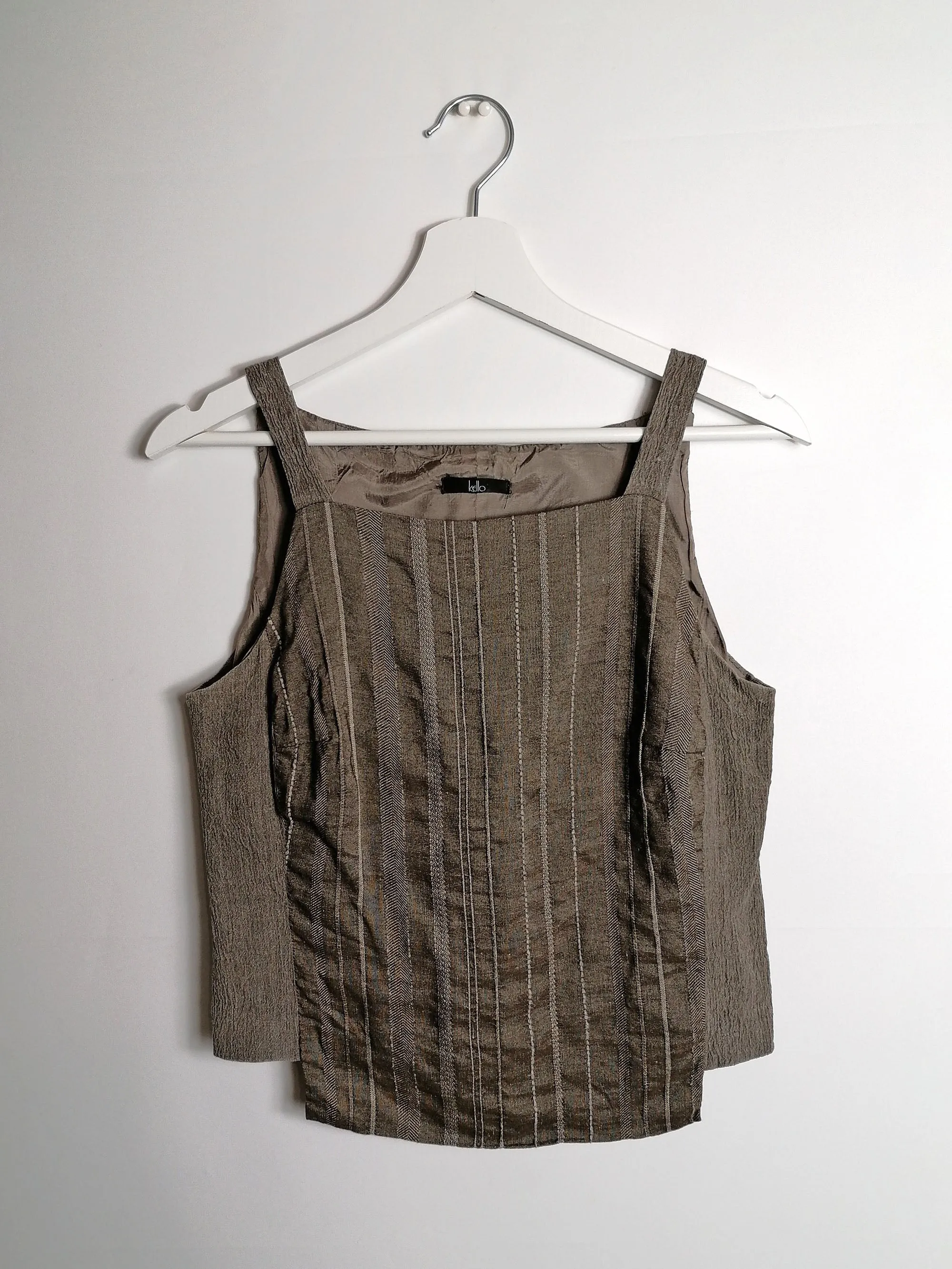 Y2K KELLO Denmark Linen Vest Top - M